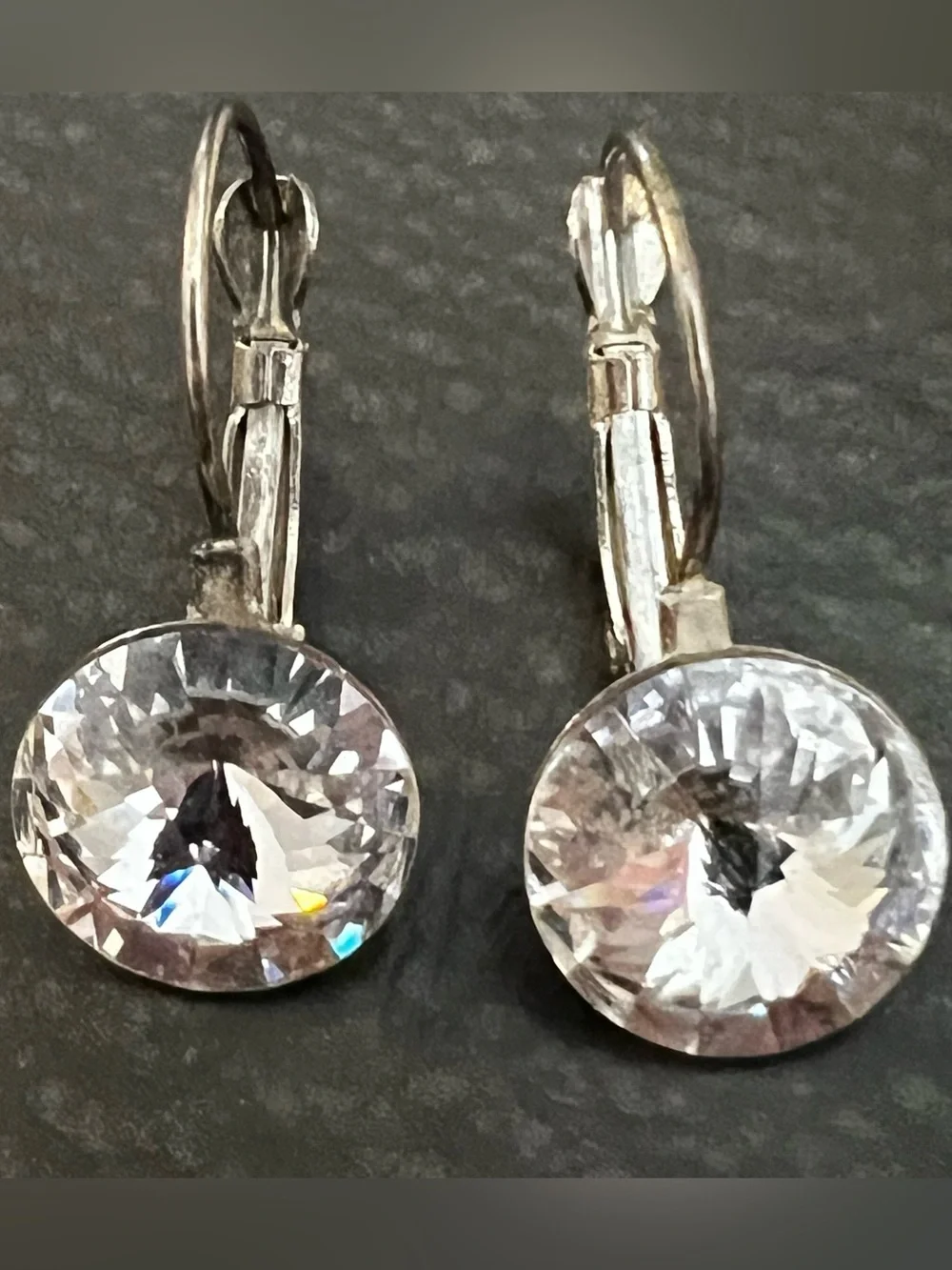 Clear Crystal Drop Earrings - Unbranded